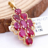 14k Yellow Gold Natural Ruby Gemstone Designer Pendant