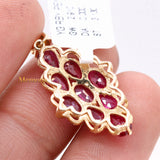 14k Yellow Gold Natural Ruby Gemstone Designer Pendant