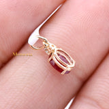 Natural Ruby Gemstone With Diamond Pendant 14k Yellow Gold