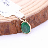 14k Yellow Gold Natural Emerald Gemstone Pendant