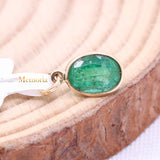 14k Yellow Gold Natural Emerald Gemstone Pendant