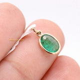 14k Yellow Gold Natural Emerald Gemstone Pendant