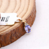 Natural Tanzanite Gemstone With Diamond Pendant 14k Yellow Gold