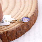 Natural Tanzanite Gemstone With Diamond Pendant 14k Yellow Gold