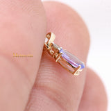 Natural Tanzanite Gemstone With Diamond Pendant 14k Yellow Gold