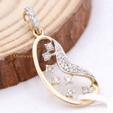 14k Yellow Gold Natural Diamond Designer Pendant