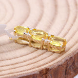 Natural Yellow Sapphire Gemstone With Diamond Pendant 14k Yellow Gold