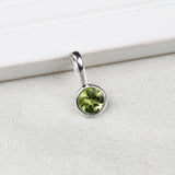 925 Sterling Silver Natural Peridot Pendant Handmade Minimal Gemstone Pendant