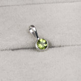 925 Sterling Silver Natural Peridot Pendant Handmade Minimal Gemstone Pendant
