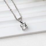 925 Sterling Silver Natural Amethyst Necklace Natural Prasiolite Solitaire Minimal Jewelry