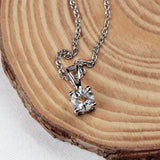 925 Sterling Silver Natural Amethyst Necklace Natural Prasiolite Solitaire Minimal Jewelry