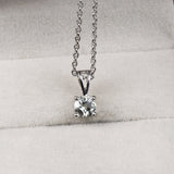 925 Sterling Silver Natural Amethyst Necklace Natural Prasiolite Solitaire Minimal Jewelry