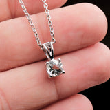 925 Sterling Silver Natural Amethyst Necklace Natural Prasiolite Solitaire Minimal Jewelry