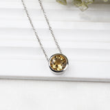 Elegant Natural Citrine Solitaire Necklace 925 Sterling Silver Yellow Gemstone Pendant