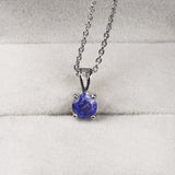Natural Tanzanite Sterling Silver Necklace Genuine Stone Minimal Pendant Jewelry