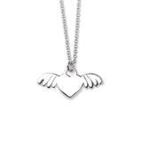 925 Sterling Silver Heart Wings Pendant Necklace Angel Wing Love Charm Jewelry for Women