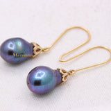 Natural Pearl 14k Yellow Gold Dangle Earring