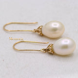 Natural Pearl 14k Yellow Gold Dangle Earring