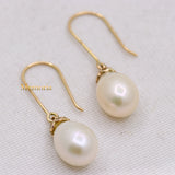 Natural Pearl 14k Yellow Gold Dangle Earring