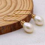 Natural Pearl 14k Yellow Gold Dangle Earring