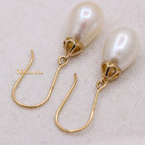 Natural Pearl 14k Yellow Gold Dangle Earring