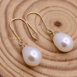 Natural Pearl 14k Yellow Gold Dangle Earring