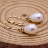 Natural Pearl 14k Yellow Gold Dangle Earring