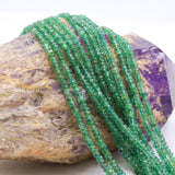 Natural Emerald Round Faceted Healing Gemstone Beads Strand Thread Necklace