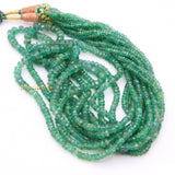 Natural Emerald Round Faceted Healing Gemstone Beads Strand Thread Necklace