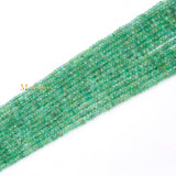 Natural Emerald Round Faceted Healing Gemstone Beads Strand Thread Necklace