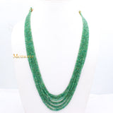 Natural Emerald Round Faceted Healing Gemstone Beads Strand Thread Necklace