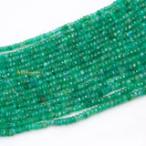 Buy Beads Strand Natural Emerald Round Faceted Gemstone Thread Necklace Wholesale