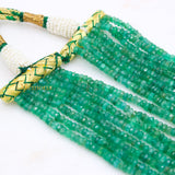 Buy Beads Strand Natural Emerald Round Faceted Gemstone Thread Necklace Wholesale