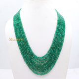 Buy Beads Strand Natural Emerald Round Faceted Gemstone Thread Necklace Wholesale