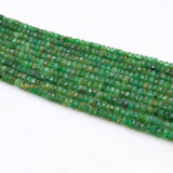 Certified Beads Strand Natural Emerald Round Faceted Gemstone Thread Necklace