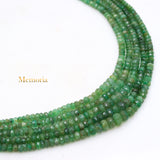 Certified Beads Strand Natural Emerald Round Faceted Gemstone Thread Necklace