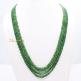 Certified Beads Strand Natural Emerald Round Faceted Gemstone Thread Necklace