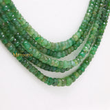 Certified Beads Strand Natural Emerald Round Faceted Gemstone Thread Necklace