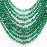 Certified Natural Emerald Round Faceted Gemstone Thread Necklace Beads Strand