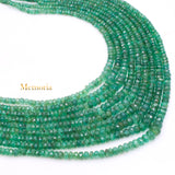 Certified Natural Emerald Round Faceted Gemstone Thread Necklace Beads Strand