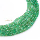 Natural Emerald Round Faceted Gemstone Thread Necklace Beads Strand