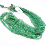 Natural Emerald Round Faceted Gemstone Thread Necklace Beads Strand