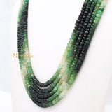 Buy Natural Emerald Round Faceted Gemstone Thread Necklace Beads Strand