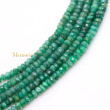 Certified Natural Emerald Round Faceted Healing Gemstone Beads Strand Thread Necklace