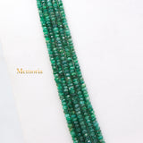 Certified Natural Emerald Round Faceted Healing Gemstone Beads Strand Thread Necklace