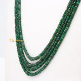 Certified Natural Emerald Round Faceted Healing Gemstone Beads Strand Thread Necklace