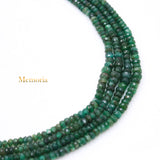 Certified Natural Emerald Round Faceted Healing Gemstone Beads Strand Thread Necklace