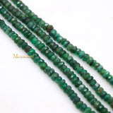 Certified Natural Emerald Round Faceted Healing Gemstone Beads Strand Thread Necklace