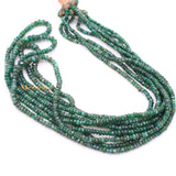 Certified Natural Emerald Round Faceted Healing Gemstone Beads Strand Thread Necklace