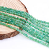 Thread Necklace Natural Emerald Round Faceted Spiritual Healing Gemstone Beads Strand